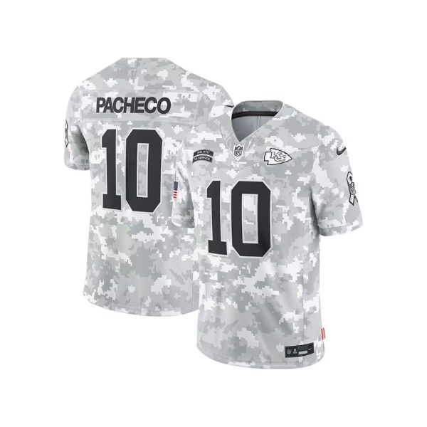 Kansas City Chiefs #10 ISIAH PACHECO Arctic Camo 2024 F.U.S.E. Salute To Service Limited Stitched Jersey