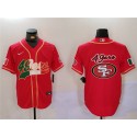 San Francisco 49ers Team Big Logo Red Mexico With Patch Stitched Jersey