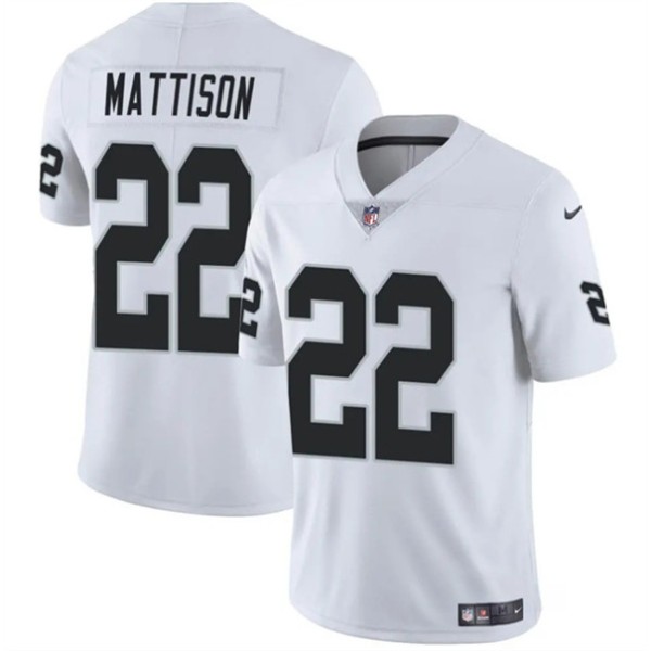 Las Vegas Raiders #22 Alexander Mattison White 2024 Vapor Stitched Jersey
