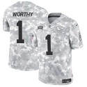 Kansas City Chiefs #1 Xavier Worthy Arctic Camo 2024 F.U.S.E. Salute To Service Limited Stitched Jersey