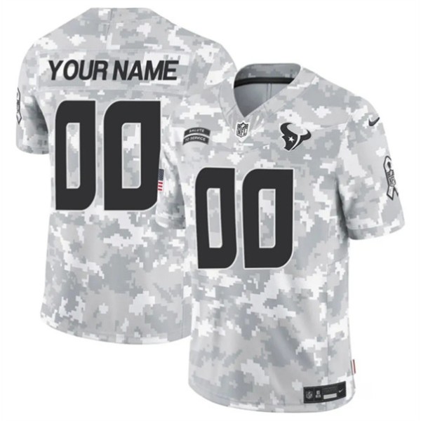 Houston Texans Custom Arctic Camo 2024 F.U.S.E. Salute To Service Limited Stitched Jersey