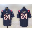 New England Patriots #24 Ty Law Navy Vapor Limited Stitched Jersey