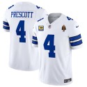 Dallas Cowboys #4 Dak Prescott White 2023 F.U.S.E. With 4-Star C Patch And Walter Payton Patch Vapor Limited Stitched Jersey