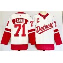 Detroit Red Wings #71 Dylan Larkin White Red 2024-25 With C Patch Stitched Jersey