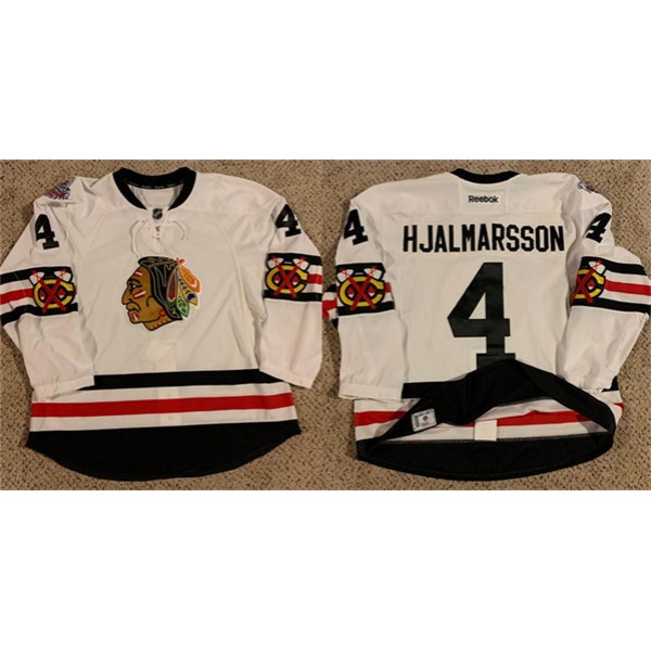 Chicago Blackhawks #4 Niklas Hjalmarsson White Stitched Jersey