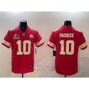 Kansas City Chiefs #10 Isiah Pacheco Red 2025 Super Bowl LIX Patch Vapor Untouchable Limited Stitched Jersey