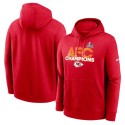 Kansas City Chiefs Red 2024 AFC Champions Fleece Pullover Hoodie