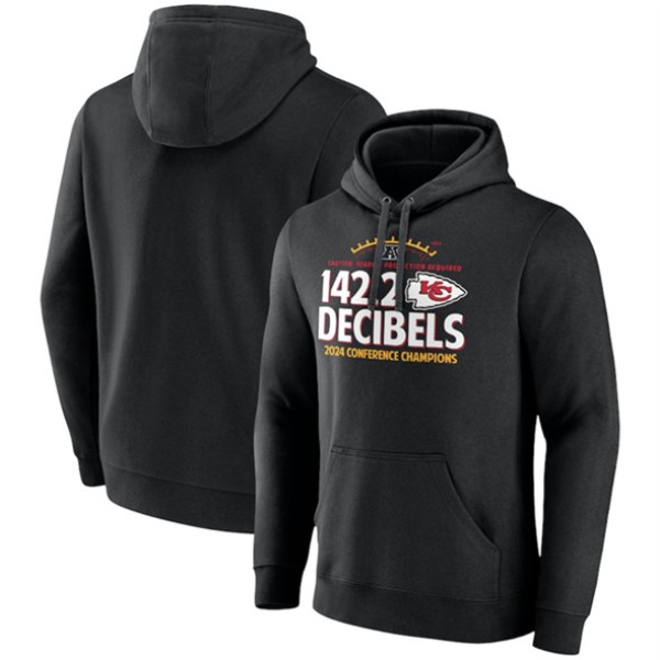 Kansas City Chiefs Black 2024 AFC Champions Hometown Not Done Fleece Pullover Hoodie