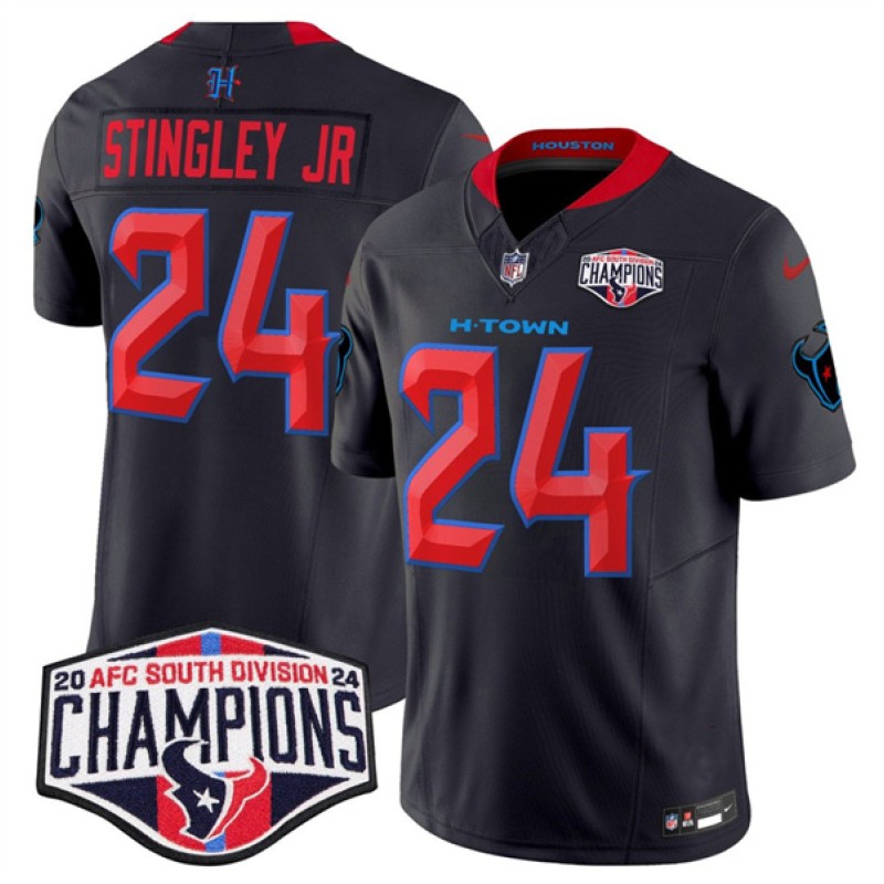 Houston Texans #24 Derek Stingley Jr. Navy 2nd Alternate F.U.S.E. 2024 AFC South Division Champions Vapor Limited Stitched Jersey Houston Texans #24 Derek Stingley Jr. Navy 2nd Alternate F.U.S.E. 2024 AFC South Division Champions Vapor Limited Stitched Jersey