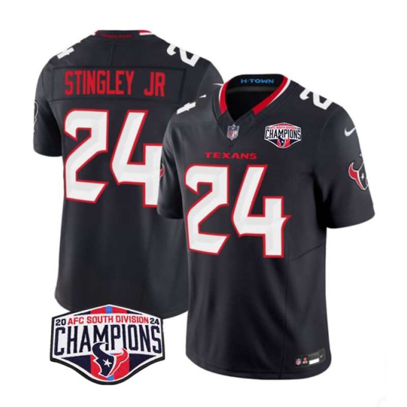 Houston Texans #24 Derek Stingley Jr. Navy F.U.S.E. 2024 AFC South Division Champions Vapor Limited Stitched Jersey Houston Texans #24 Derek Stingley Jr. Navy F.U.S.E. 2024 AFC South Division Champions Vapor Limited Stitched Jersey
