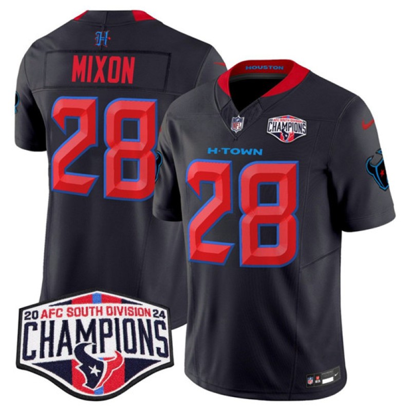 Houston Texans #28 Joe Mixon Navy 2nd Alternate F.U.S.E. 2024 AFC South Division Champions Vapor Limited Stitched Jersey Houston Texans #28 Joe Mixon Navy 2nd Alternate F.U.S.E. 2024 AFC South Division Champions Vapor Limited Stitched Jersey