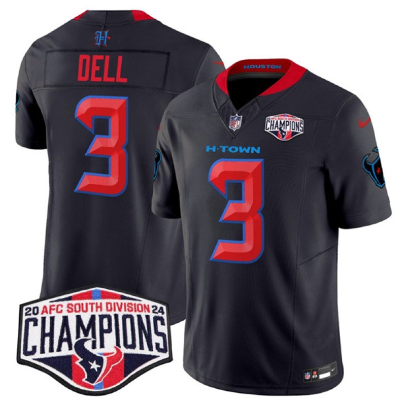 Houston Texans #3 Tank Dell Navy 2nd Alternate F.U.S.E. 2024 AFC South Division Champions Vapor Limited Stitched Jersey Houston Texans #3 Tank Dell Navy 2nd Alternate F.U.S.E. 2024 AFC South Division Champions Vapor Limited Stitched Jersey