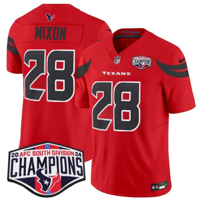Houston Texans #1 Stefon Diggs Red F.U.S.E. 2024 AFC South Division Champions Vapor Limited Stitched Jersey Houston Texans #1 Stefon Diggs Red F.U.S.E. 2024 AFC South Division Champions Vapor Limited Stitched Jersey