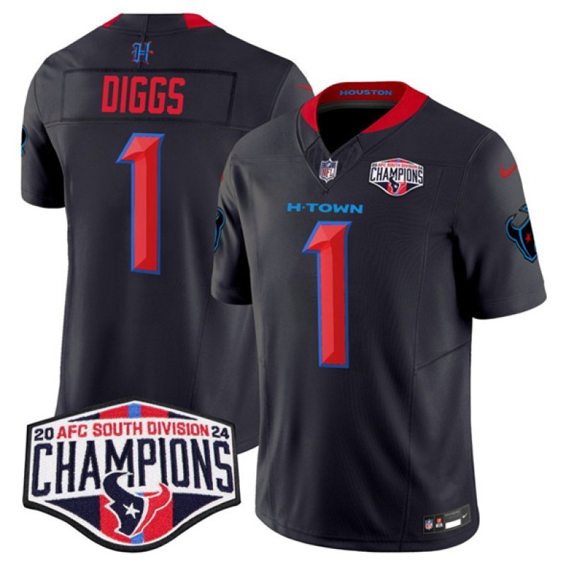 Houston Texans #1 Stefon Diggs Navy 2nd Alternate F.U.S.E. 2024 AFC South Division Champions Vapor Limited Stitched Jersey Houston Texans #1 Stefon Diggs Navy 2nd Alternate F.U.S.E. 2024 AFC South Division Champions Vapor Limited Stitched Jersey