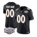 Baltimore Ravens Custom Black F.U.S.E. 2024 AFC North Division Champions Vapor Limited Jersey