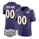Baltimore Ravens Custom Purple F.U.S.E. 2024 AFC North Division Champions Vapor Limited Jersey