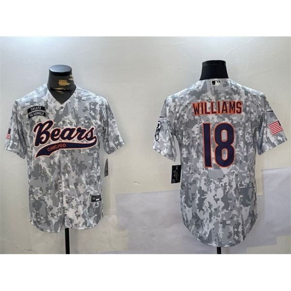 Chicago Bears #18 Caleb Williams 2024 Arctic Camo Salute To Service Stitched Jersey