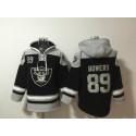 Las Vegas Raiders #89 Brock Bowers Black Ageless Must-Have Lace-Up Pullover Hoodie