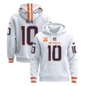 Denver Broncos #10 Bo Nix White With 1-Star C Patch Pullover Hoodie