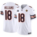 Chicago Bears #18 Caleb Williams White 2024 F.U.S.E. With John Madden Patch And 1-Star C Patch Vapor Stitched Jersey