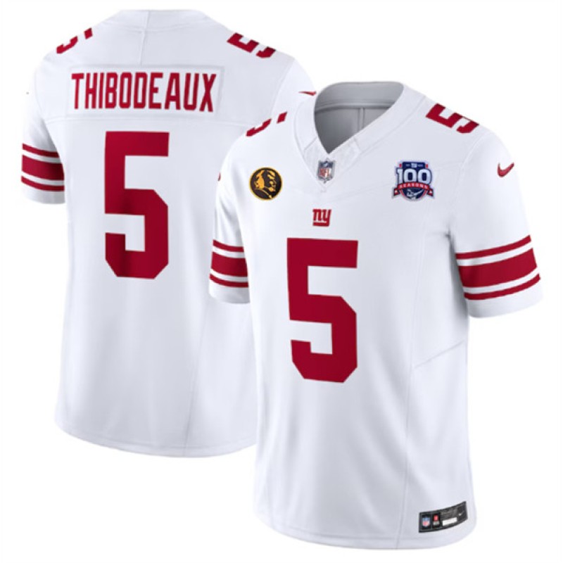 New York Giants #5 Kayvon Thibodeaux White 2024 F.U.S.E. With John Madden Patch And 100TH Season Patch Vapor Untouchable Limited Stitched Jersey New York Giants #5 Kayvon Thibodeaux White 2024 F.U.S.E. With John Madden Patch And 100TH Season Patch Vapor Untouchable Limited Stitched Jersey