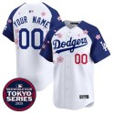 Los Angeles Dodgers Custom White Royal 2025 Tokyo Series Limited Stitched Jersey
