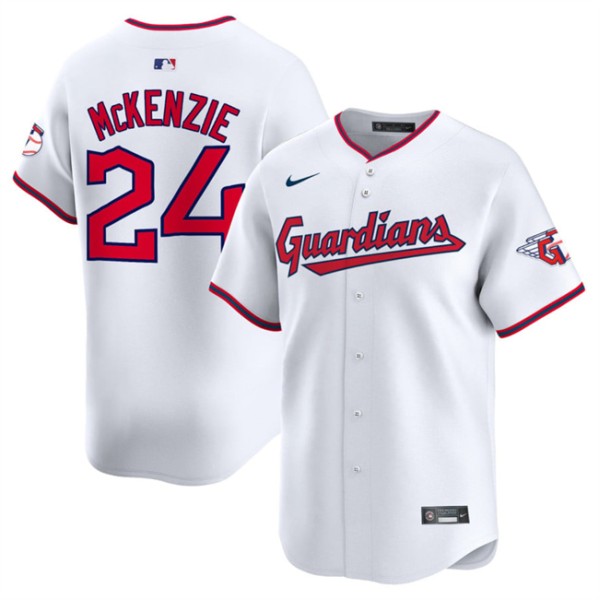 Cleveland Guardians #24 Triston McKenzie White Home Limited Stitched Jersey