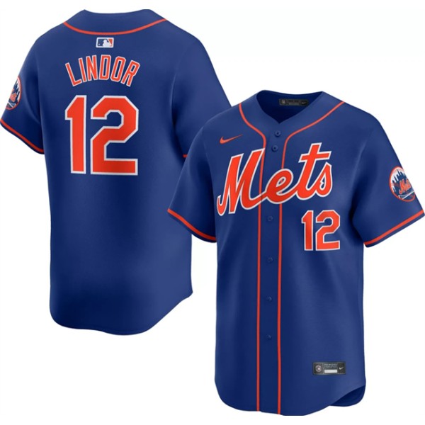 New York Mets #12 Francisco Lindor Royal 2024 Alternate Limited Stitched Jersey