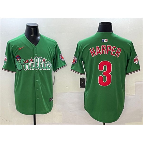 Philadelphia Phillies #3 Bryce Harper Green Phanatic Limited Stitched Jersey