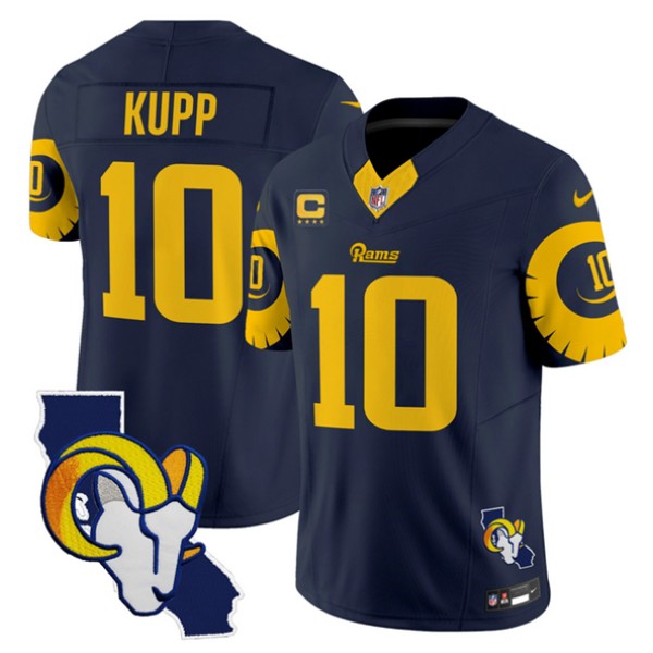 Los Angeles Rams #10 Cooper Kupp Navy 2025 4-Star C Patch F.U.S.E. V2 Limited Stitched Jersey