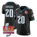 Philadelphia Eagles #20 Brian Dawkins Black 2025 Eagles Logo Super Bowl LIX Patch New F.U.S.E. Vapor Limited Stitched Jersey