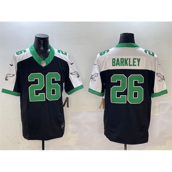 Philadelphia Eagles #26 Saquon Barkley Black White F.U.S.E. Vapor Untouchable Limited Stitched Jersey
