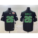 Philadelphia Eagles #26 Saquon Barkley Black 2025 Super Bowl LIX Patch Throwback Vapor Untouchable Limited Stitched Jersey