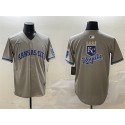 Kansas City Royals Team Big Logo Gray 2024 Away Limited Stitched Jersey