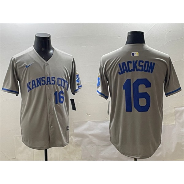 Kansas City Royals #16 Bo Jackson Gray 2024 Away Limited Stitched Jersey