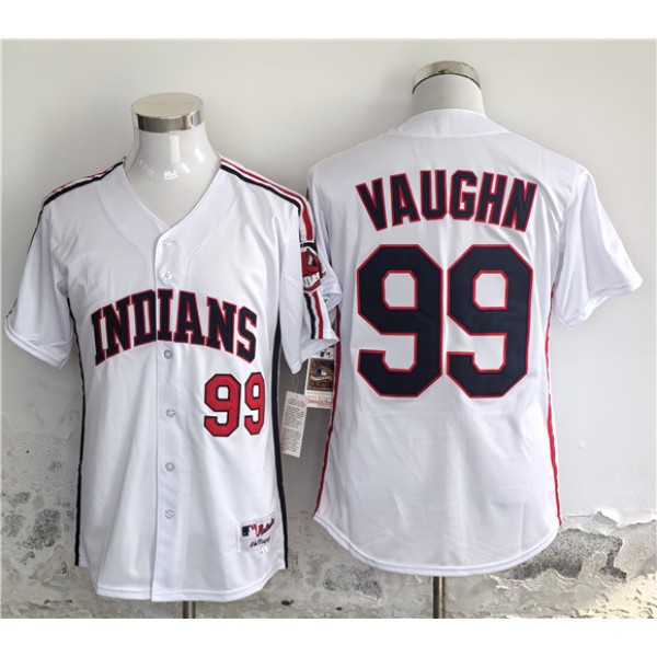 Cleveland Guardians #99 Ricky Vaughn White Stitched Jersey