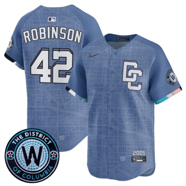 Washington Nationals #42 Jackie Robinson Blue 2025 City Connect Limited Stitched Jersey