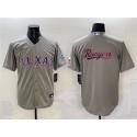 Texas Rangers Team Big Logo Gray With Patch Cool Base Stitched Jersey