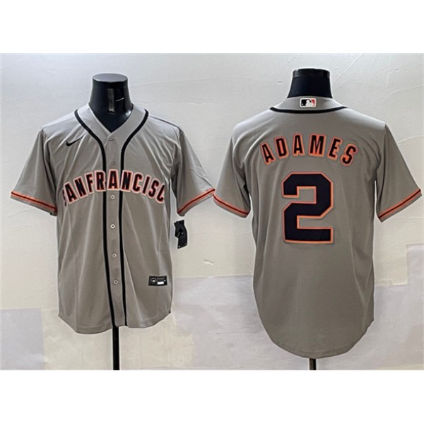 San Francisco Giants #2 Willy Adames Gray Cool Base Stitched Jersey San Francisco Giants #2 Willy Adames Gray Cool Base Stitched Jersey