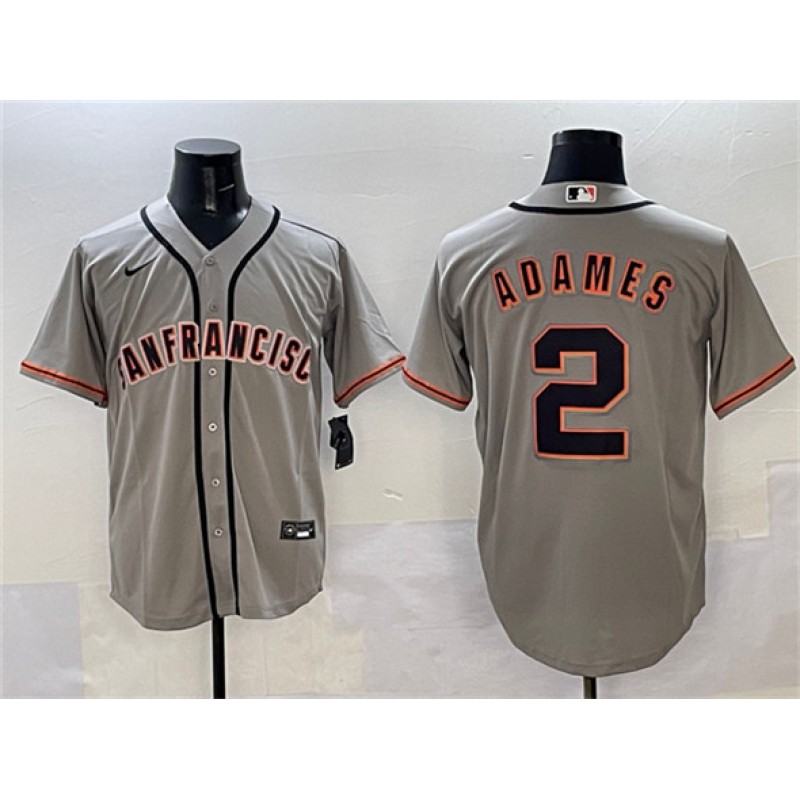 San Francisco Giants #2 Willy Adames Gray Cool Base Stitched Jersey San Francisco Giants #2 Willy Adames Gray Cool Base Stitched Jersey