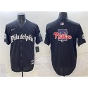Philadelphia Phillies Team Big Logo Black GOTHIC Vapor Limited Stitched Jersey