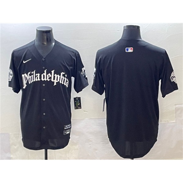Philadelphia Phillies Blank Black GOTHIC Vapor Limited Stitched Jersey