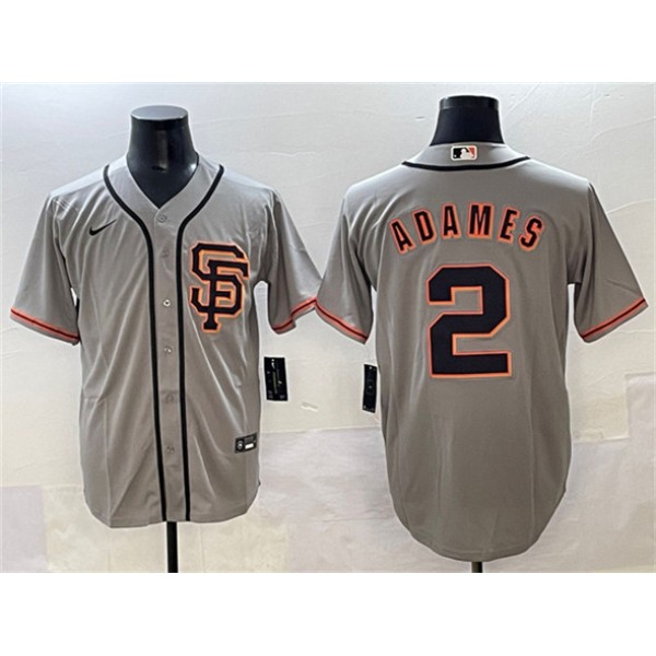 San Francisco Giants #2 Willy Adames Gray Cool Base Stitched Jersey San Francisco Giants #2 Willy Adames Gray Cool Base Stitched Jersey