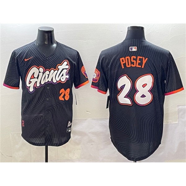 San Francisco Giants #28 Buster Posey Anthracite 2025 City Connect Limited Stitched Jersey San Francisco Giants #28 Buster Posey Anthracite 2025 City Connect Limited Stitched Jersey