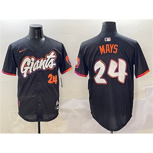 San Francisco Giants #24 Willie Mays Anthracite 2025 City Connect Limited Stitched Jersey San Francisco Giants #24 Willie Mays Anthracite 2025 City Connect Limited Stitched Jersey