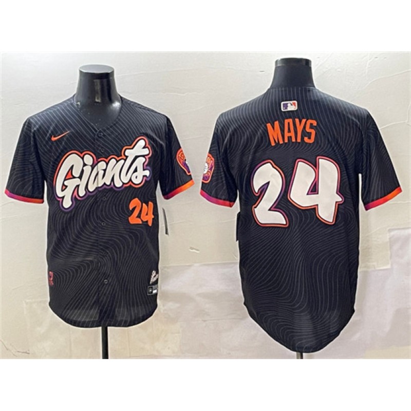 San Francisco Giants #24 Willie Mays Anthracite 2025 City Connect Limited Stitched Jersey San Francisco Giants #24 Willie Mays Anthracite 2025 City Connect Limited Stitched Jersey