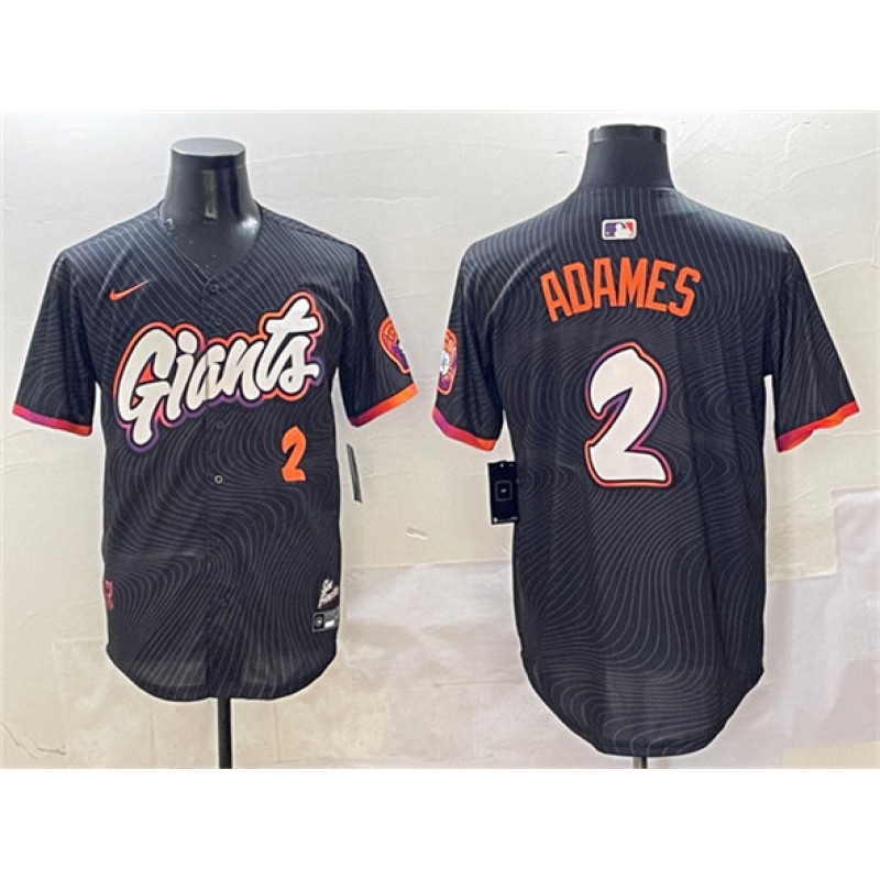 San Francisco Giants #2 Willy Adames Anthracite 2025 City Connect Limited Stitched Jersey San Francisco Giants #2 Willy Adames Anthracite 2025 City Connect Limited Stitched Jersey