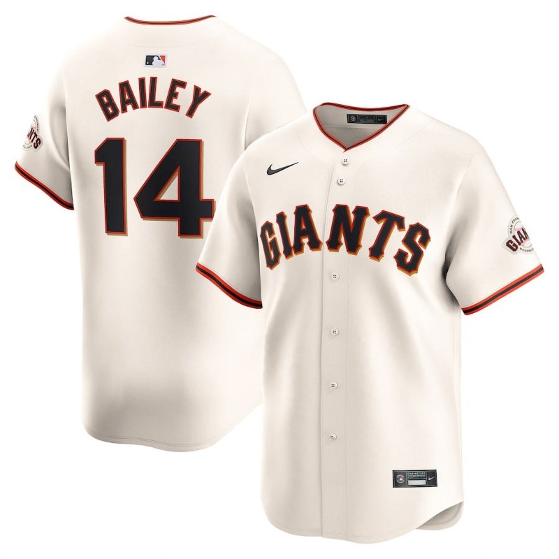 San Francisco Giants #14 Patrick Bailey Cream 2024 Home Limited Stitched Jersey San Francisco Giants #14 Patrick Bailey Cream 2024 Home Limited Stitched Jersey