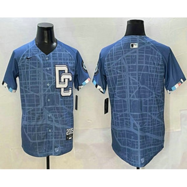 Washington Nationals Blank Blue 2025 City Connect Limited Stitched Jersey