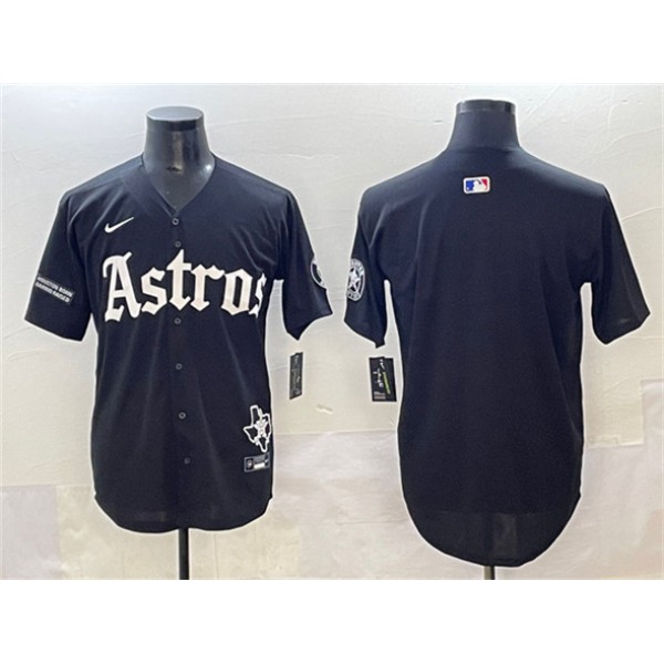 Houston Astros Blank Black Gothic 'Houston Born Barrio Raised' Limited Stitched Jersey
